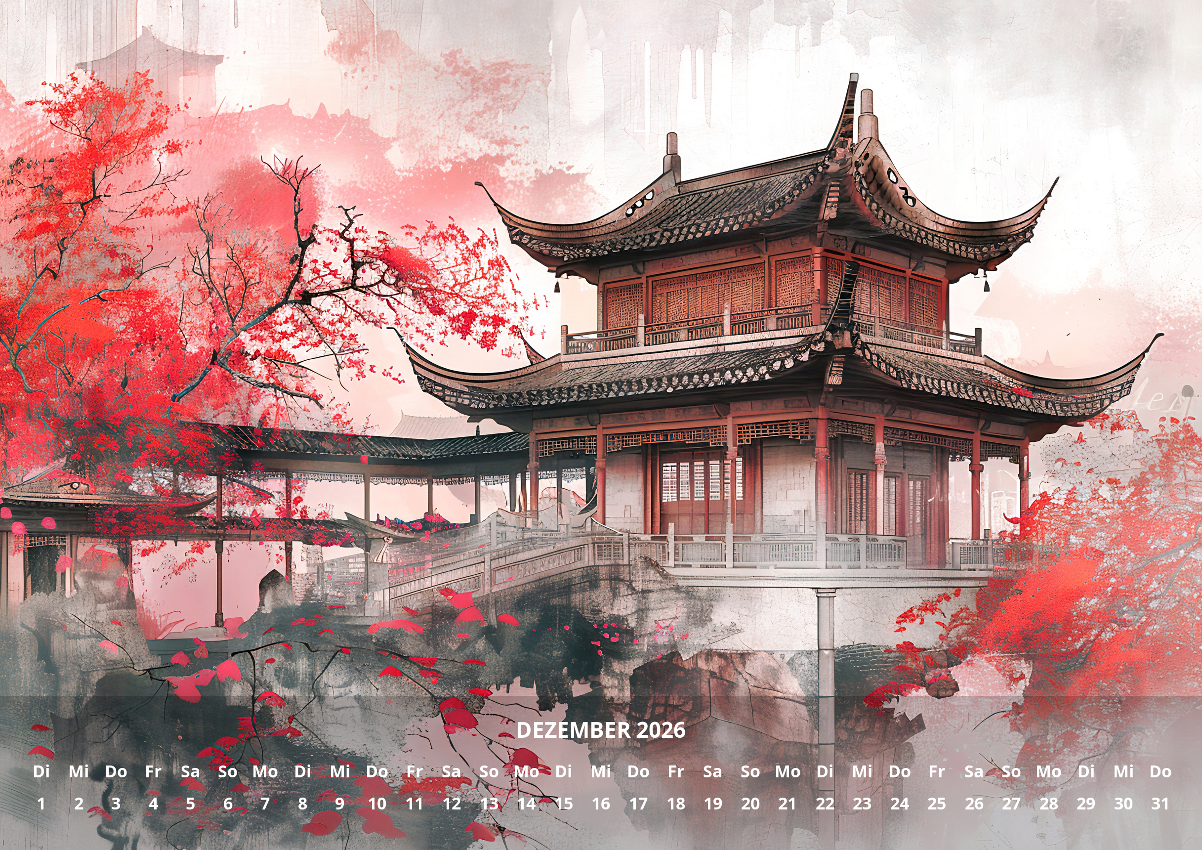 raxxa Premium-Monatskalender Chinese Watercolor 2026 – Image 14