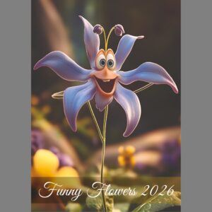 raxxa Premium-Monatskalender Funny Flowers 2026