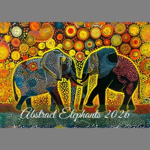 raxxa Premium-Monatskalender Abstract Elephants 2026