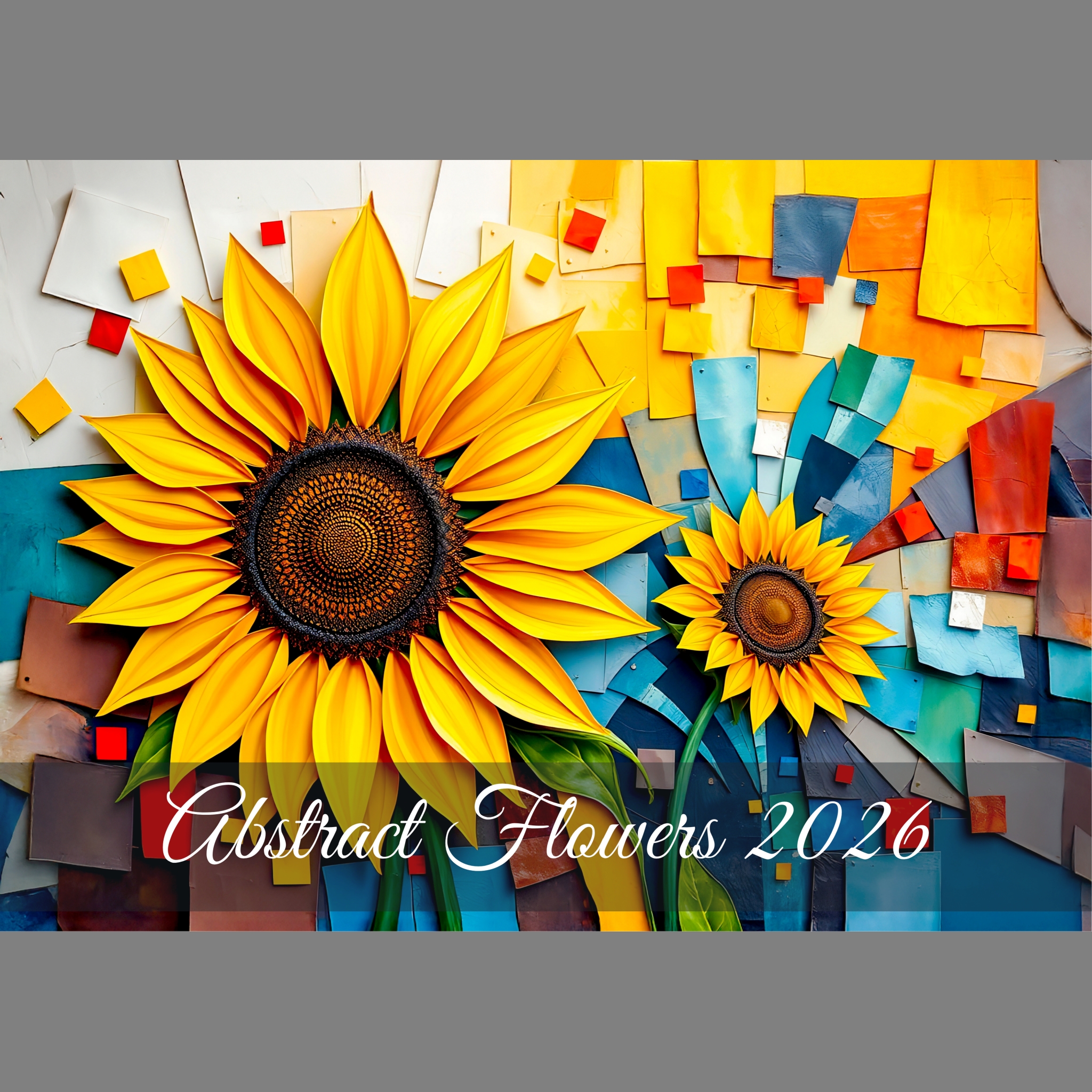 raxxa Premium-Monatskalender Abstract Flowers 2026