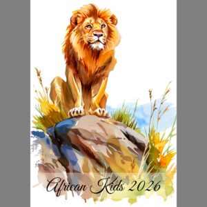 raxxa Premium-Monatskalender African Animal Watercolor Kids 2026