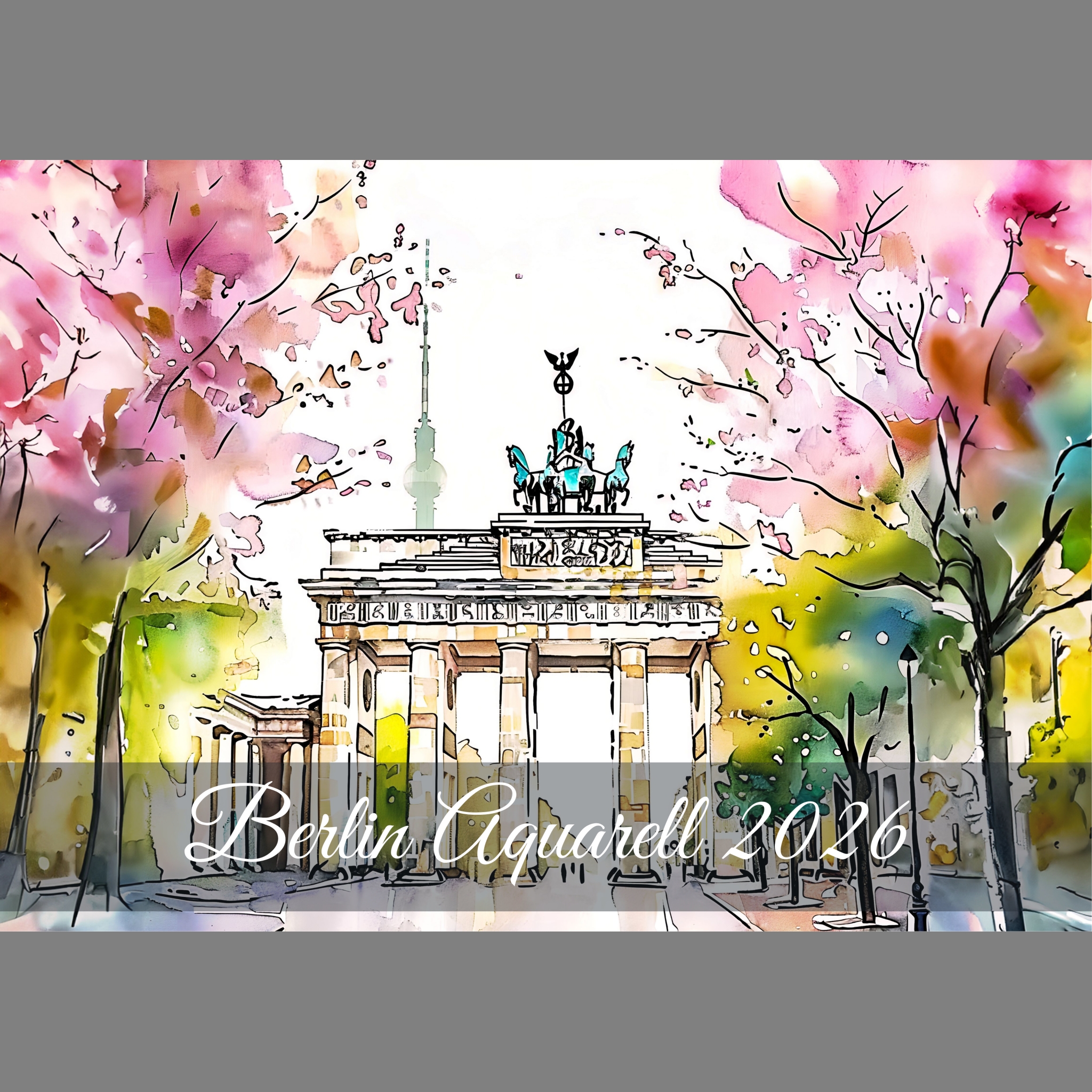 raxxa Premium-Monatskalender Berlin Aquarell 2026