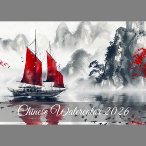 raxxa Premium-Monatskalender Chinese Watercolor 2026