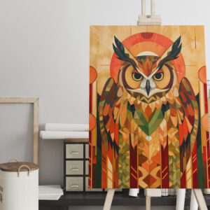 raxxa Canva: Owl Totem – Urban Art Deco Spirit