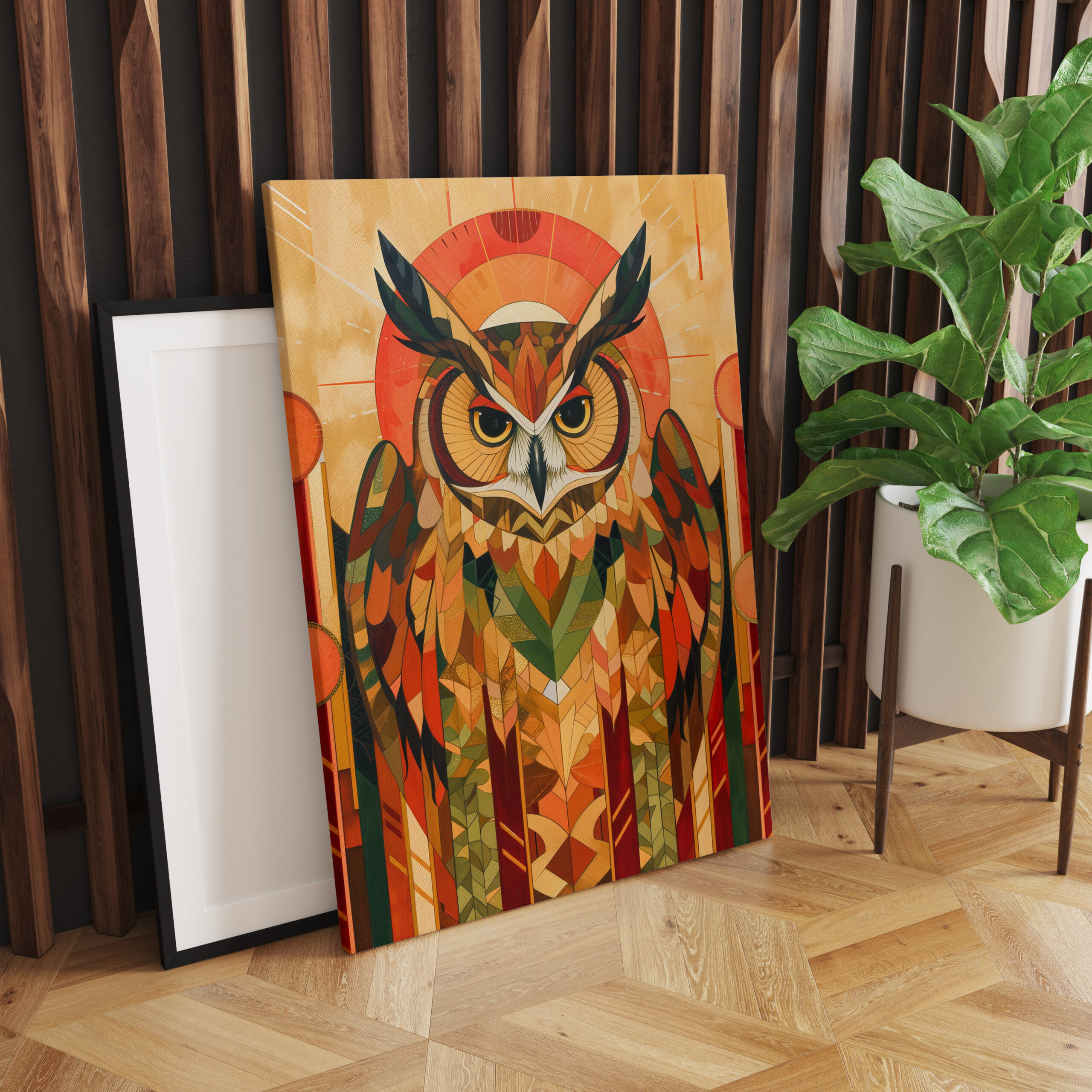 raxxa Canva: Owl Totem – Urban Art Deco Spirit – Bild 3