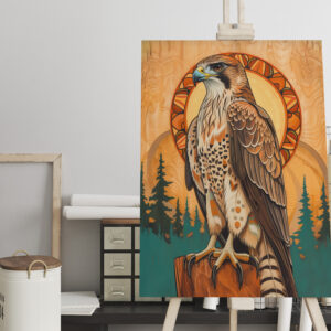 raxxa Canva: Falcon Totem – Visionary Art Deco Spirit