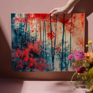 raxxa Canva: Chinese Watercolor Tranquil Bamboo Forest