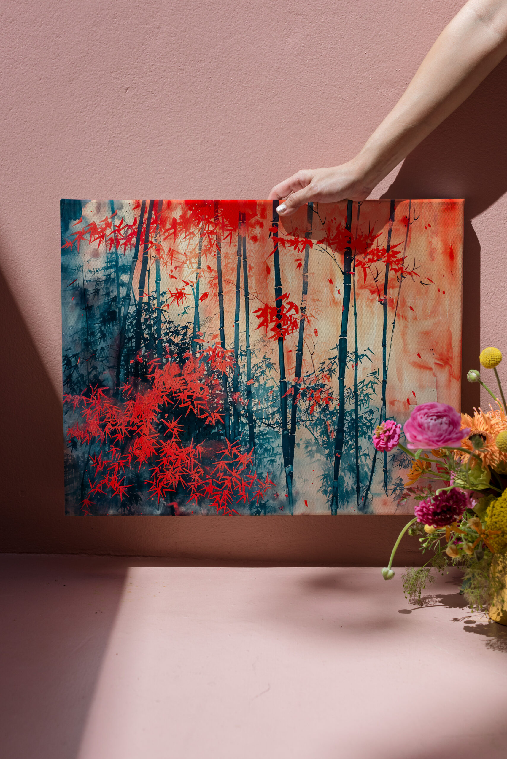 raxxa Canva: Chinese Watercolor Tranquil Bamboo Forest