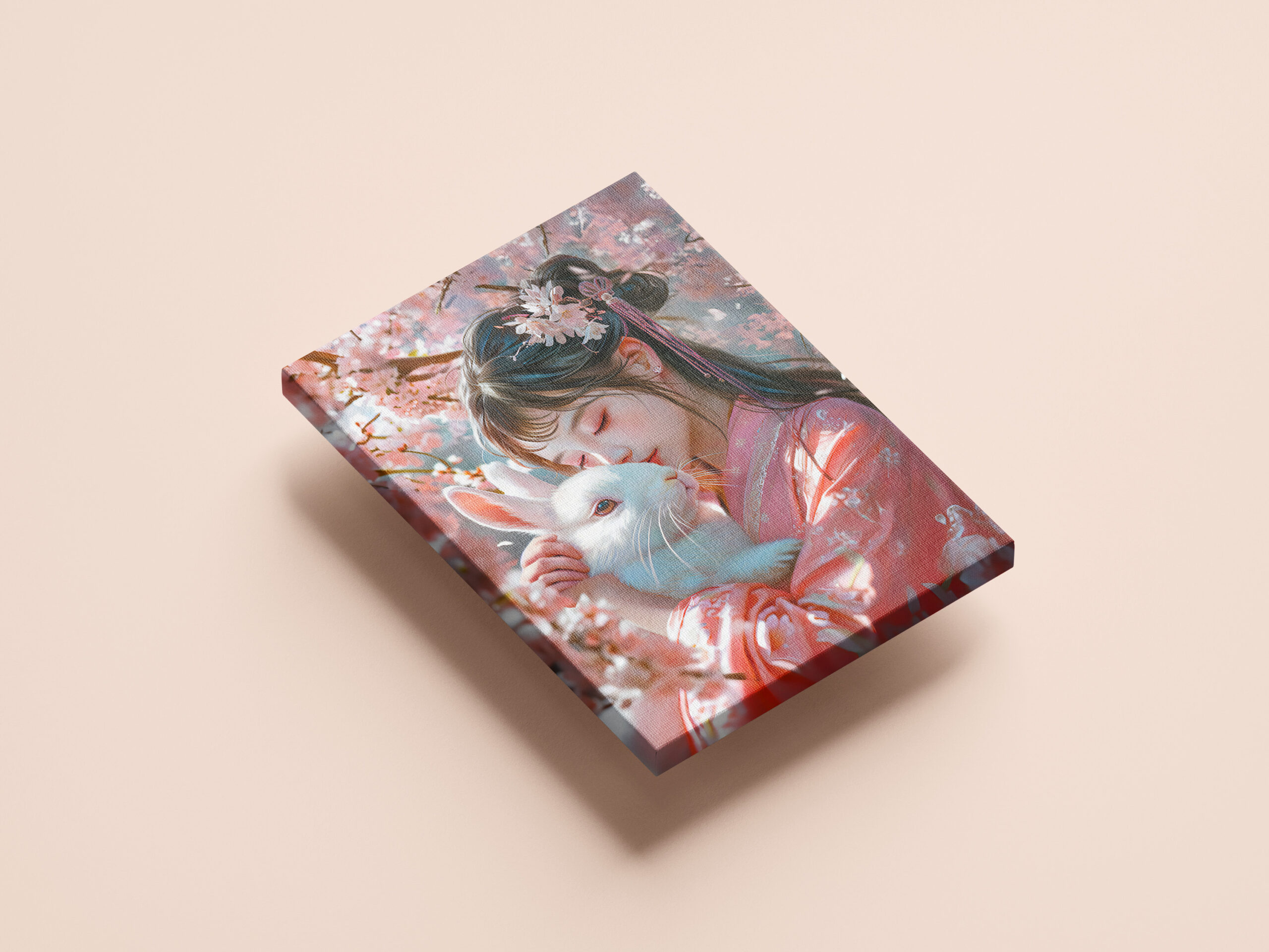 raxxa Canva: Girl with Rabbit Chinese Zodiac Art - Image 2