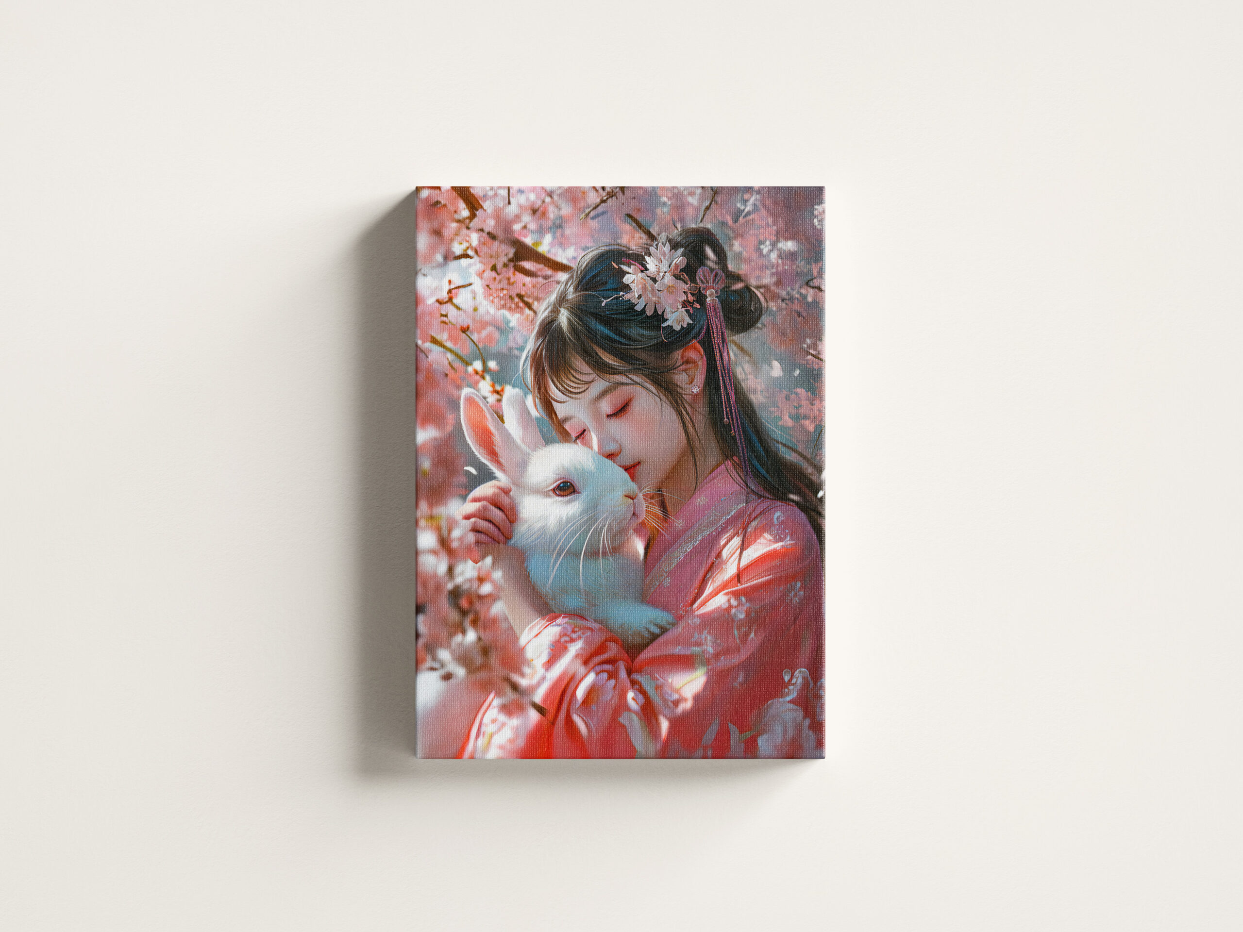 raxxa Canva: Girl with Rabbit Chinese Zodiac Art - Image 3