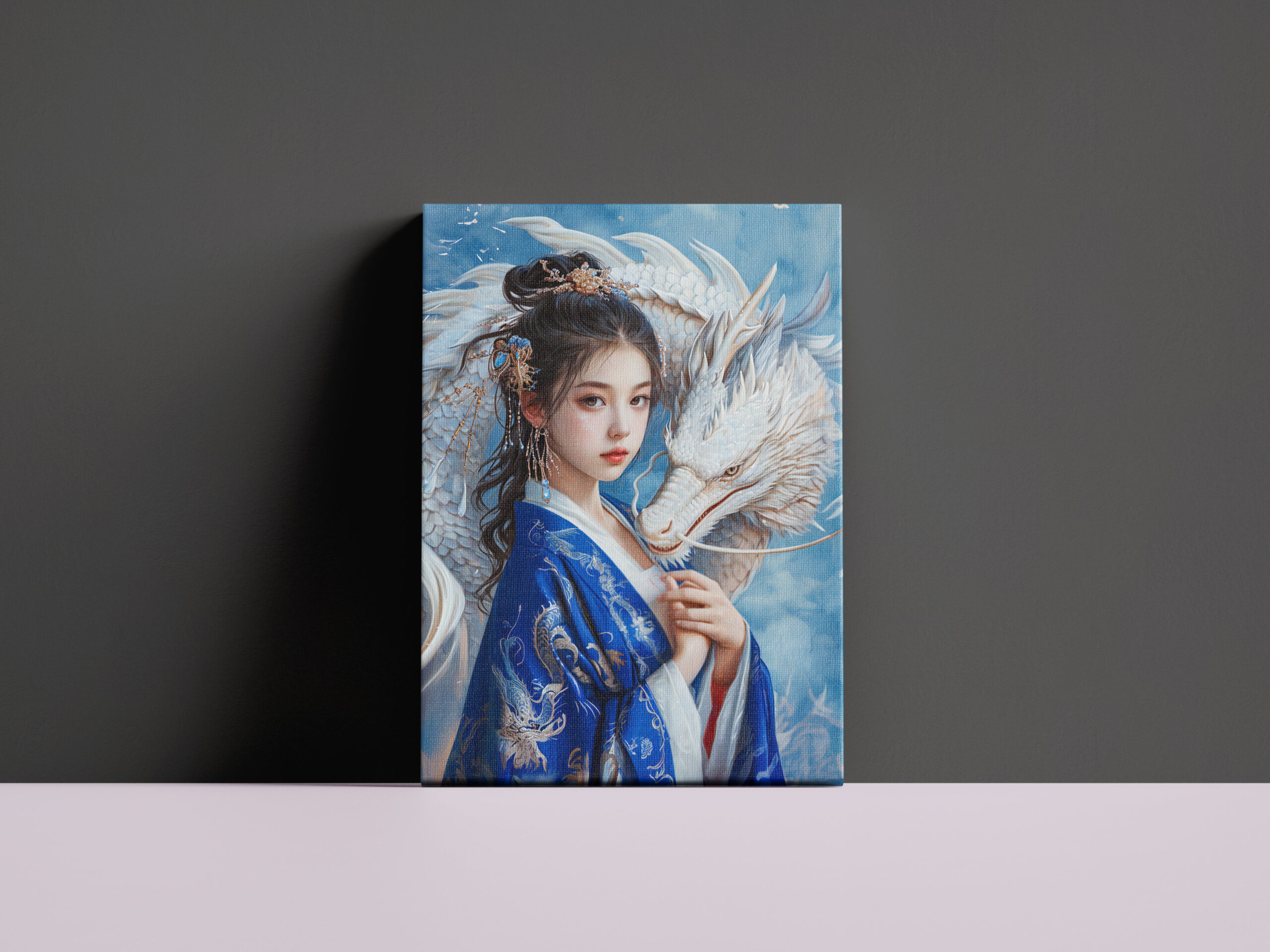raxxa Canva: Girl with Dragon Chinese Zodiac Art – Image 2