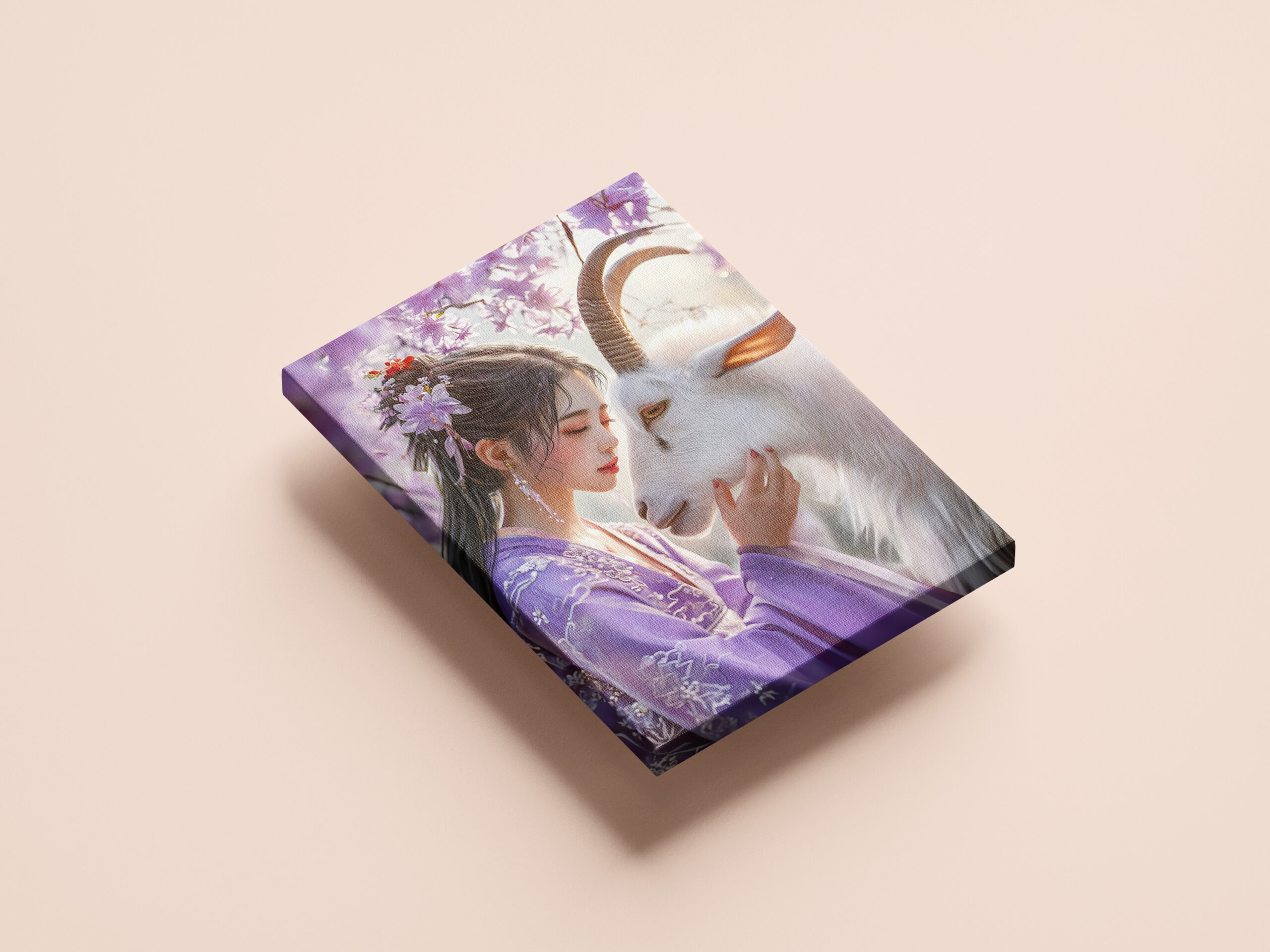 raxxa Canva: Girl with Goat Chinese Zodiac Art – Image 2