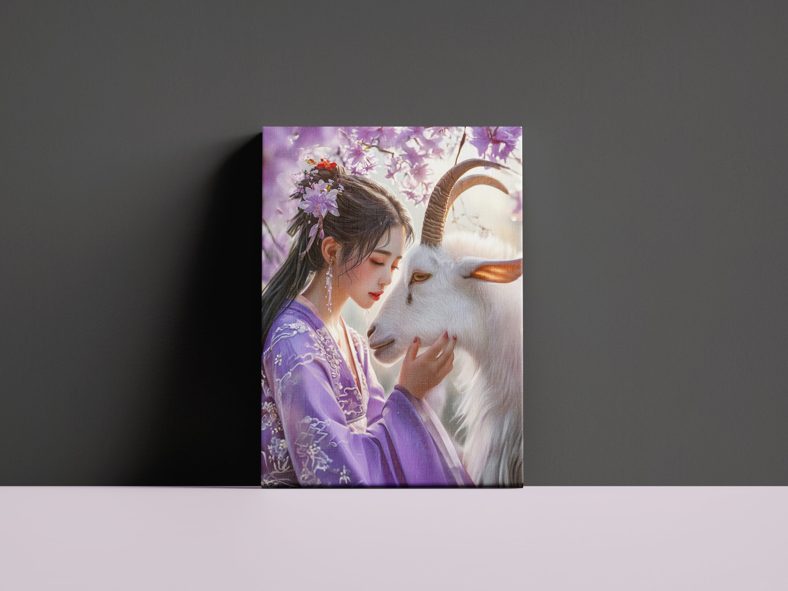 raxxa Canva: Girl with Goat Chinese Zodiac Art – Image 3