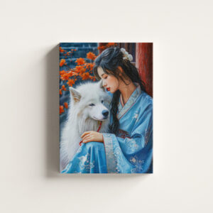 raxxa Canva: Girl with Dog Chinese Zodiac Art