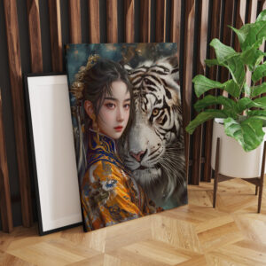 raxxa Canva: Girl with Tiger Chinese Zodiac Art