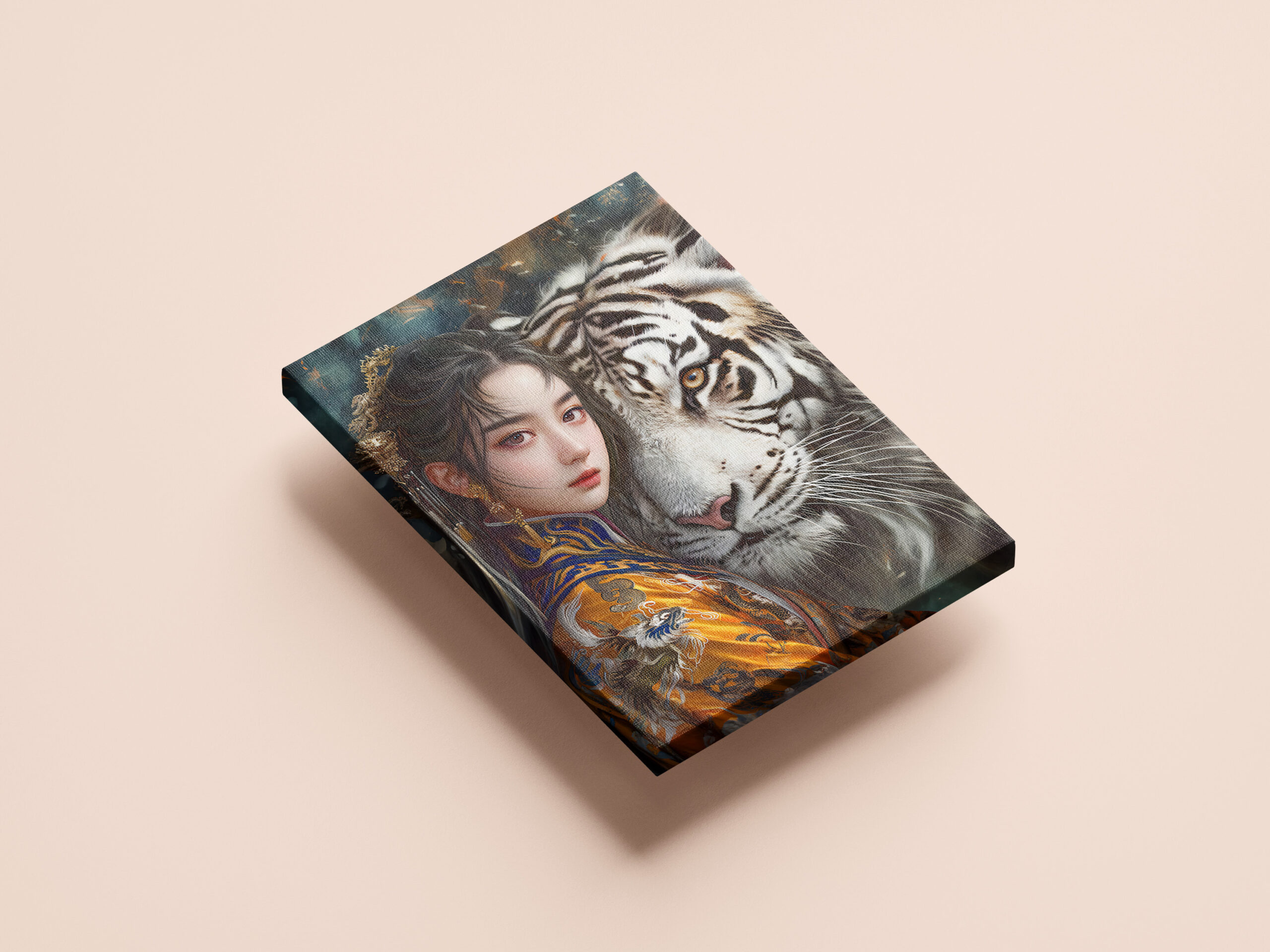 raxxa Canva: Girl with Tiger Chinese Zodiac Art – Bild 2