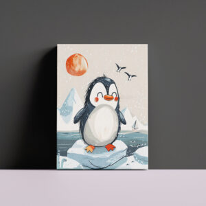 raxxa Canva: Cartoon of Penguin on Ice Floe