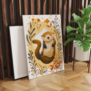 raxxa Canva: Cartoon of Sea Otter Floating in Ocean