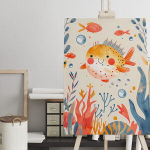 raxxa Canva: Cartoon of Pufferfish at Reef
