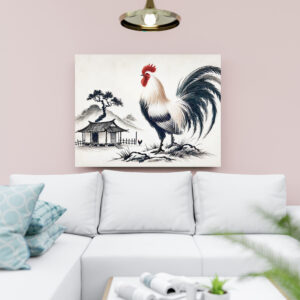 raxxa Canva: Proud Rooster Standing Before Barn