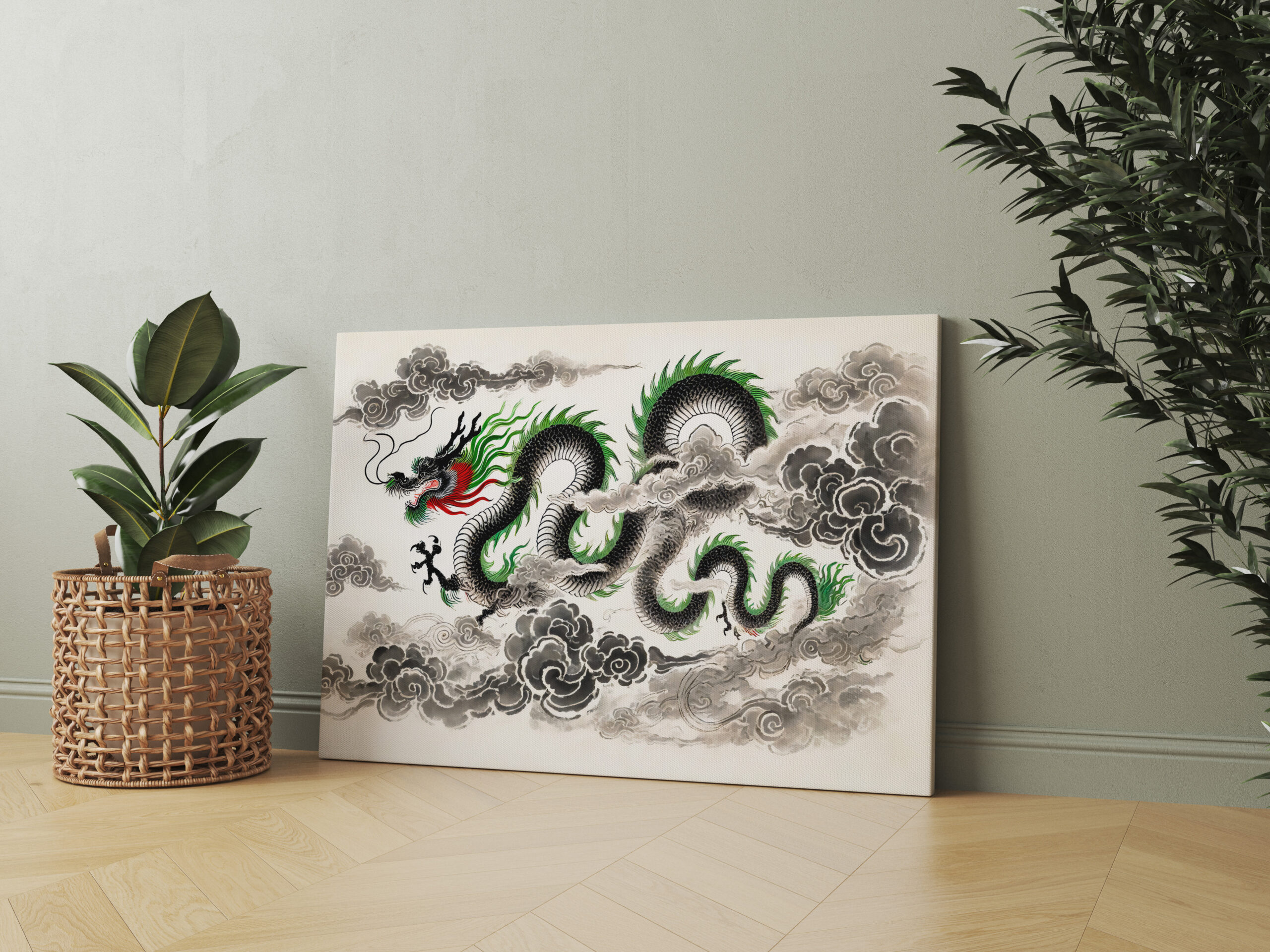 raxxa Canva: China ink of Majestic Dragon Soaring in Clouds – Image 2