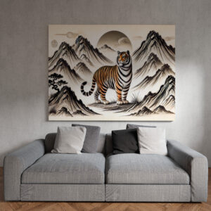 raxxa Canva: Fierce Tiger Roaming Mountains