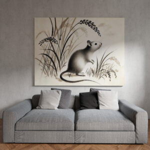 raxxa Canva: Cunning Rat Under Rice Plant. ink zodiac