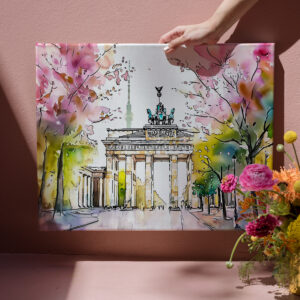raxxa Canva: Watercolor Berlin Spring Brandenburg Gate