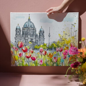 raxxa Canva: Watercolor Berlin Mitte Cathedral Spring