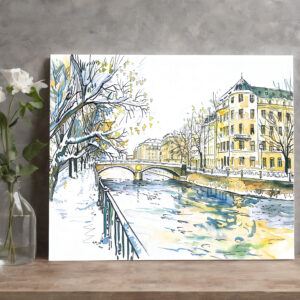raxxa Canva: Watercolor Berlin Spandau Winter Havel