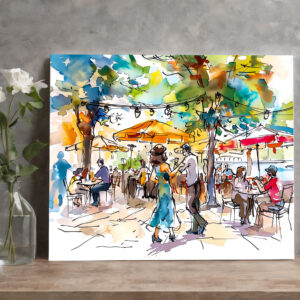 raxxa Canva: Watercolor Berlin Mitte Summer Dance Evening