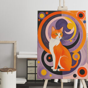 raxxa Canva: Cubist Cat Art with Colors