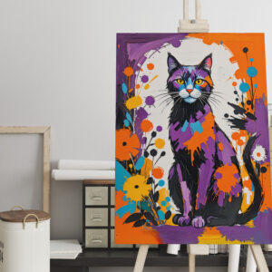 raxxa Canva: Vibrant Abstract Feline Painting