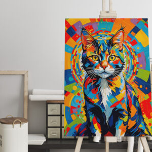 raxxa Canva: Bold Abstract Cat Art Painting