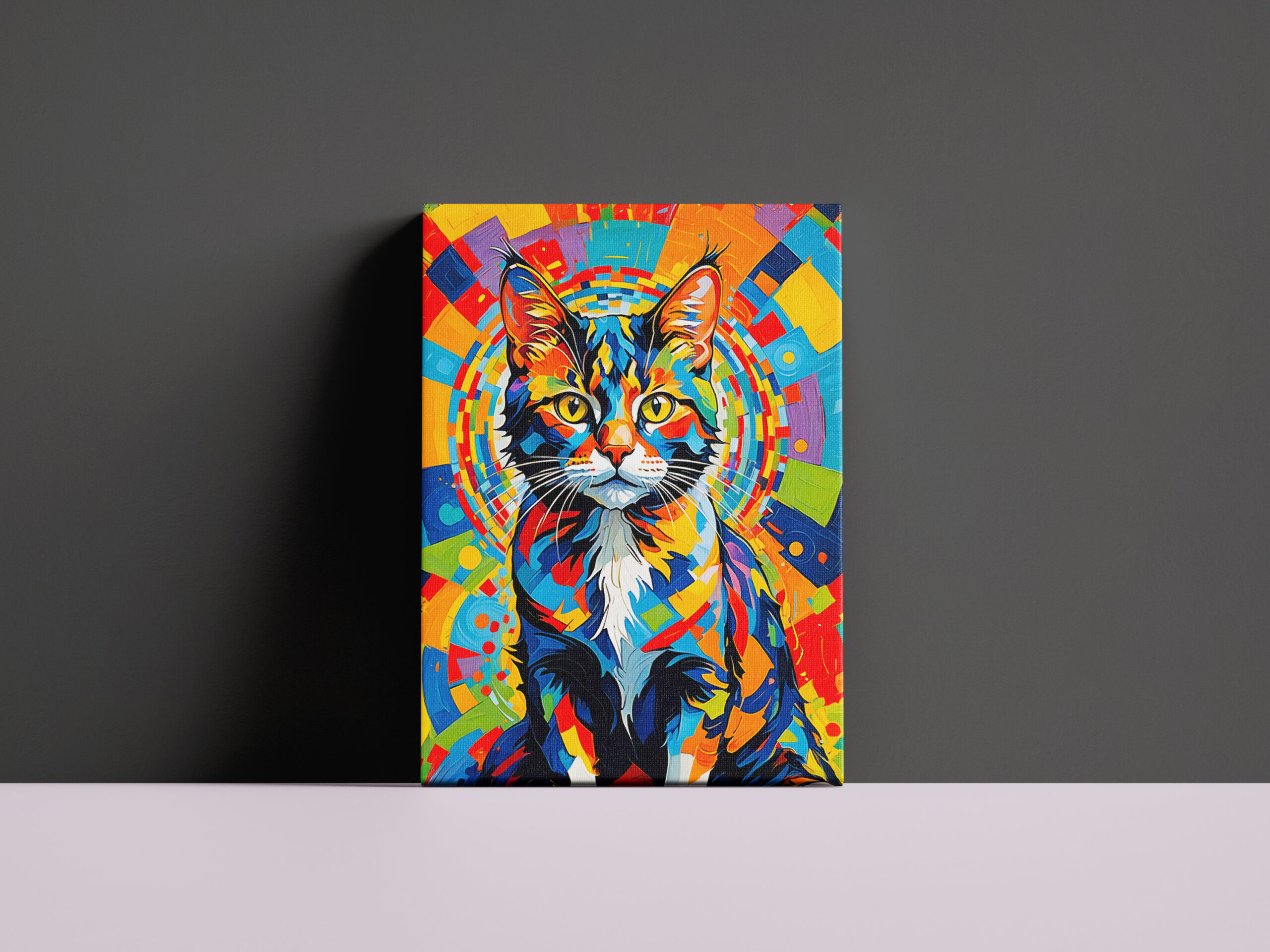 raxxa Canva: Bold Abstract Cat Art Painting - Image 3