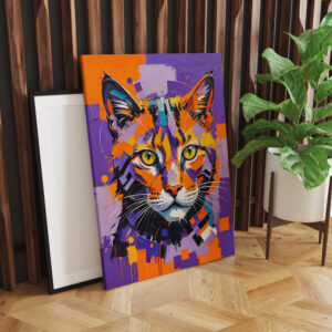 raxxa Canva: Modern Cubist Cat Art Painting