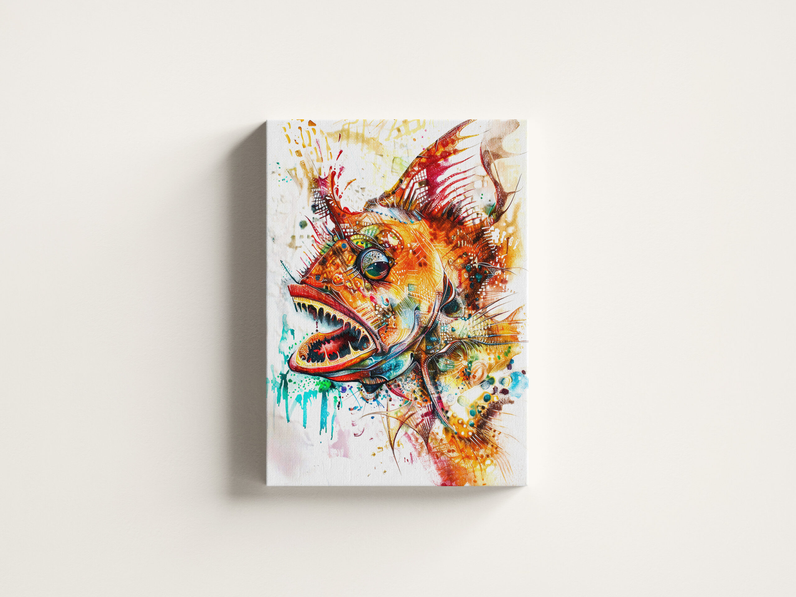 raxxa Canva: Abstract Watercolor Illustration of a Deep-Sea Anglerfish – Bild 3
