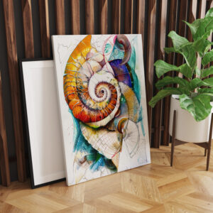 raxxa Canva: Abstract Watercolor Illustration of a Nautilus