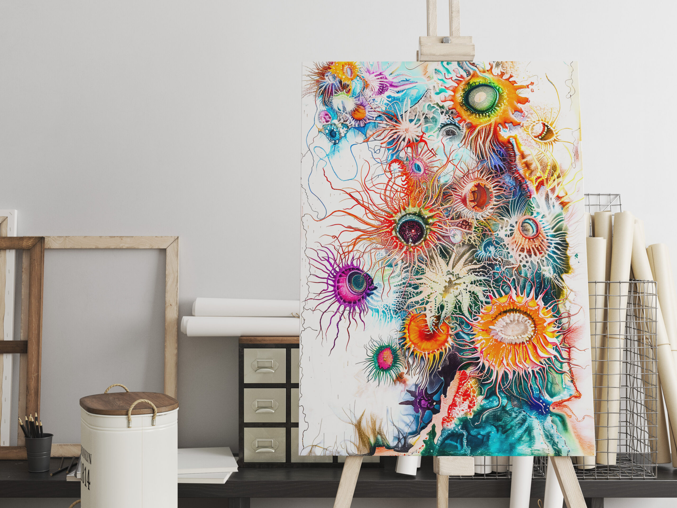 raxxa Canva: Abstract Watercolor Illustration of Sea Anemones – Bild 2