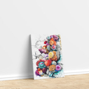 raxxa Canva: Abstract Watercolor Illustration of Colorful Sea Anemones