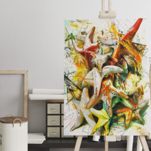 raxxa Canva: Abstract Watercolor Illustration of Starfish