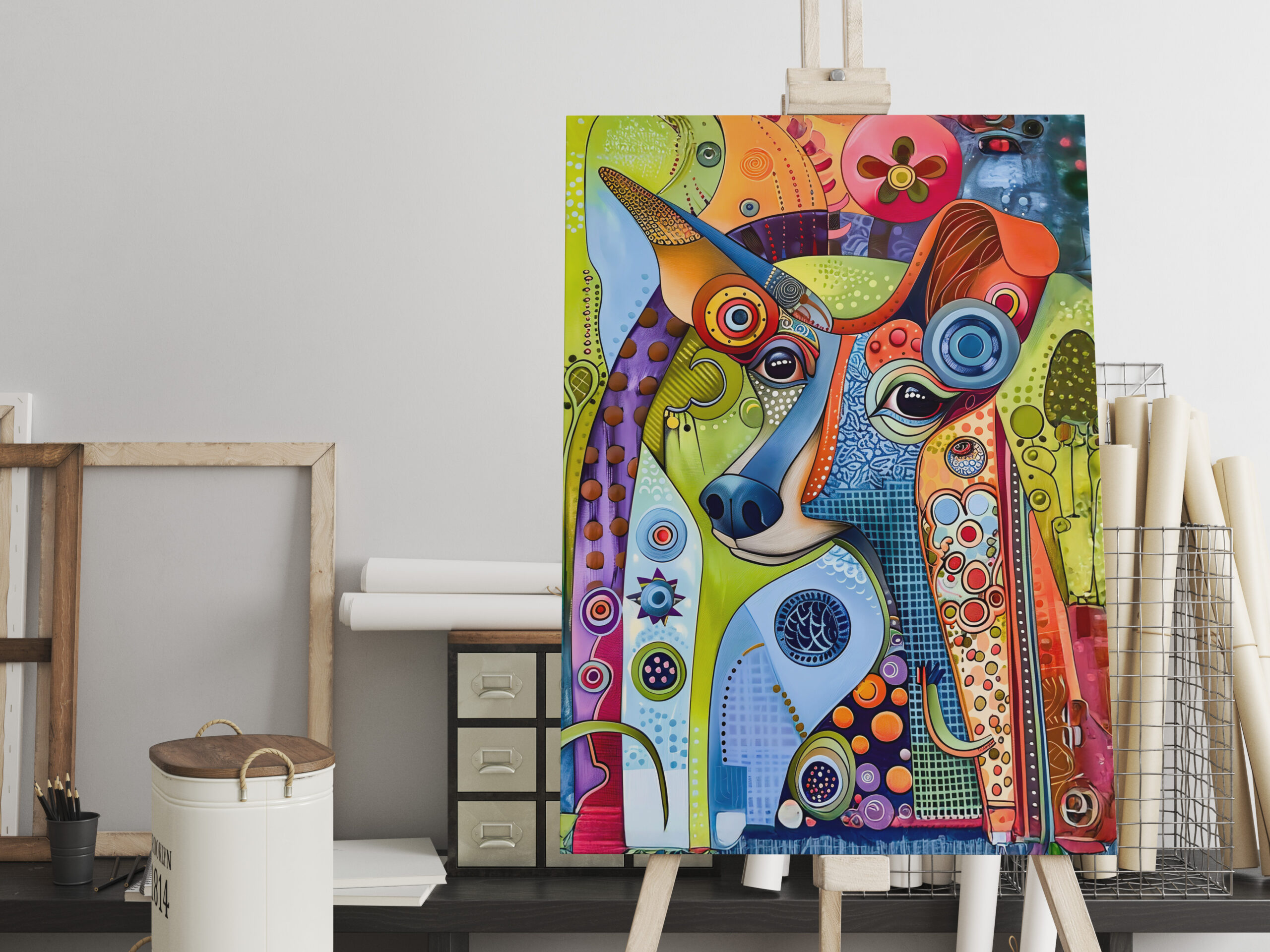 raxxa Canva: Pop-Art Dog in Bright Colors