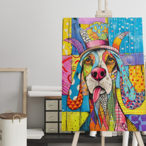 raxxa Canva: Pop-Art Dog Portrait in Retro Style