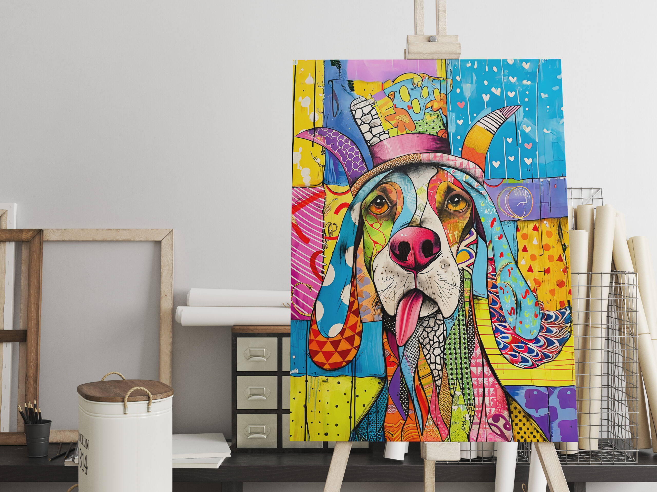 raxxa Canva: Pop-Art Dog Portrait in Retro Style