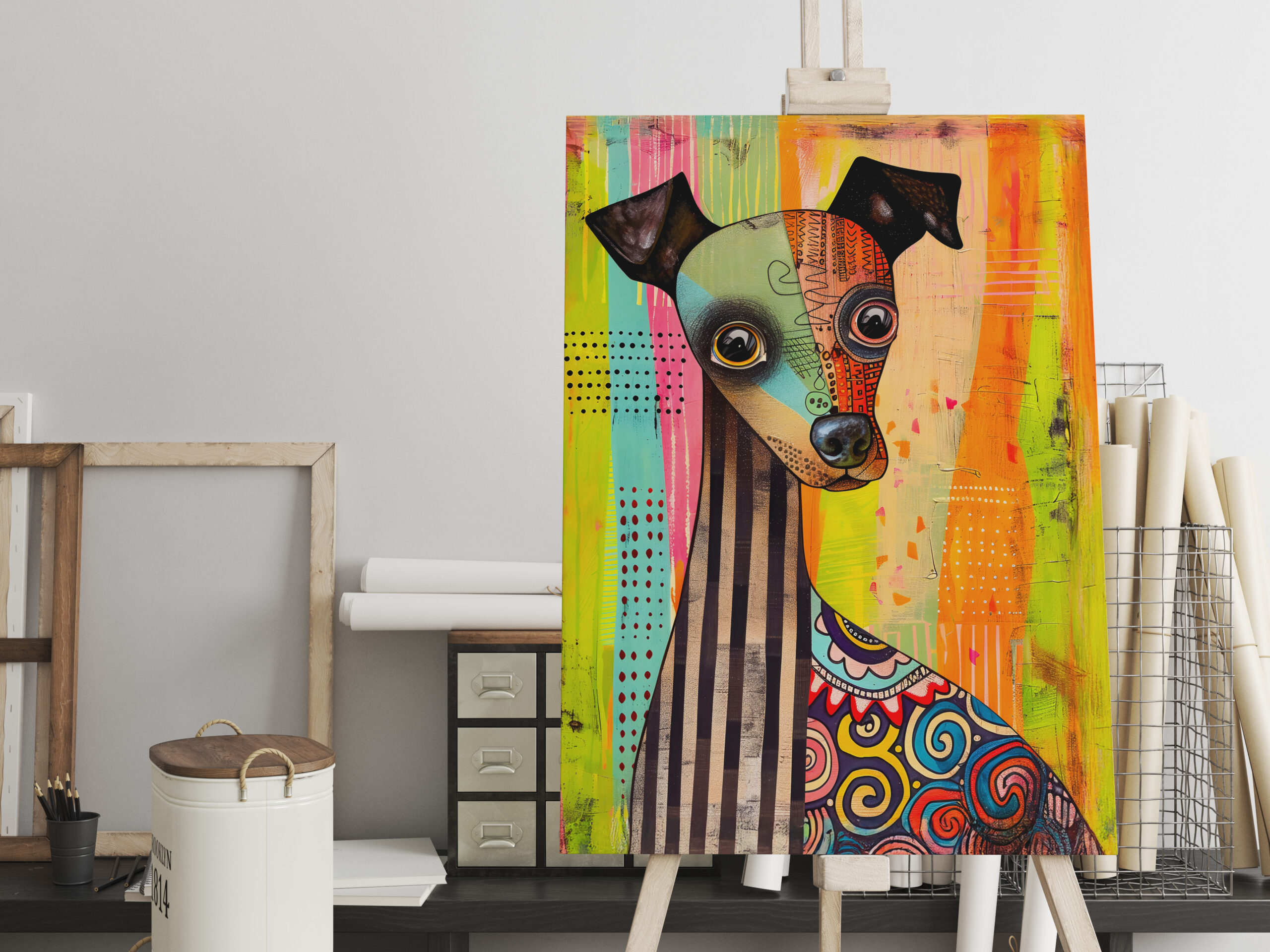 raxxa Canva: Abstract Dog in Pop-Art Palette