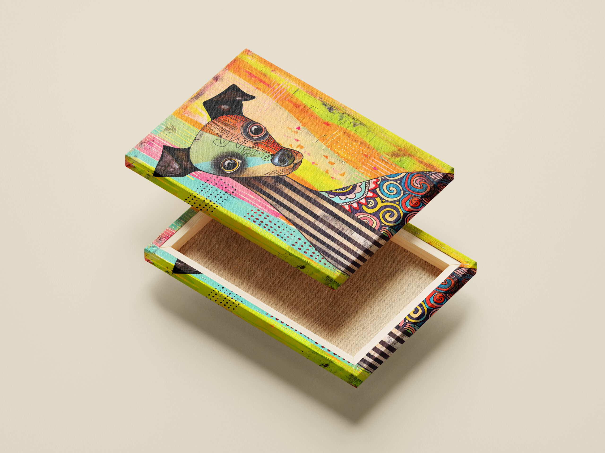 raxxa Canva: Abstract Dog in Pop-Art Palette – Bild 2