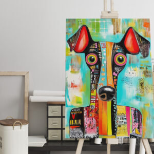 raxxa Canva: Crazy Dog Face in Pop-Art Style