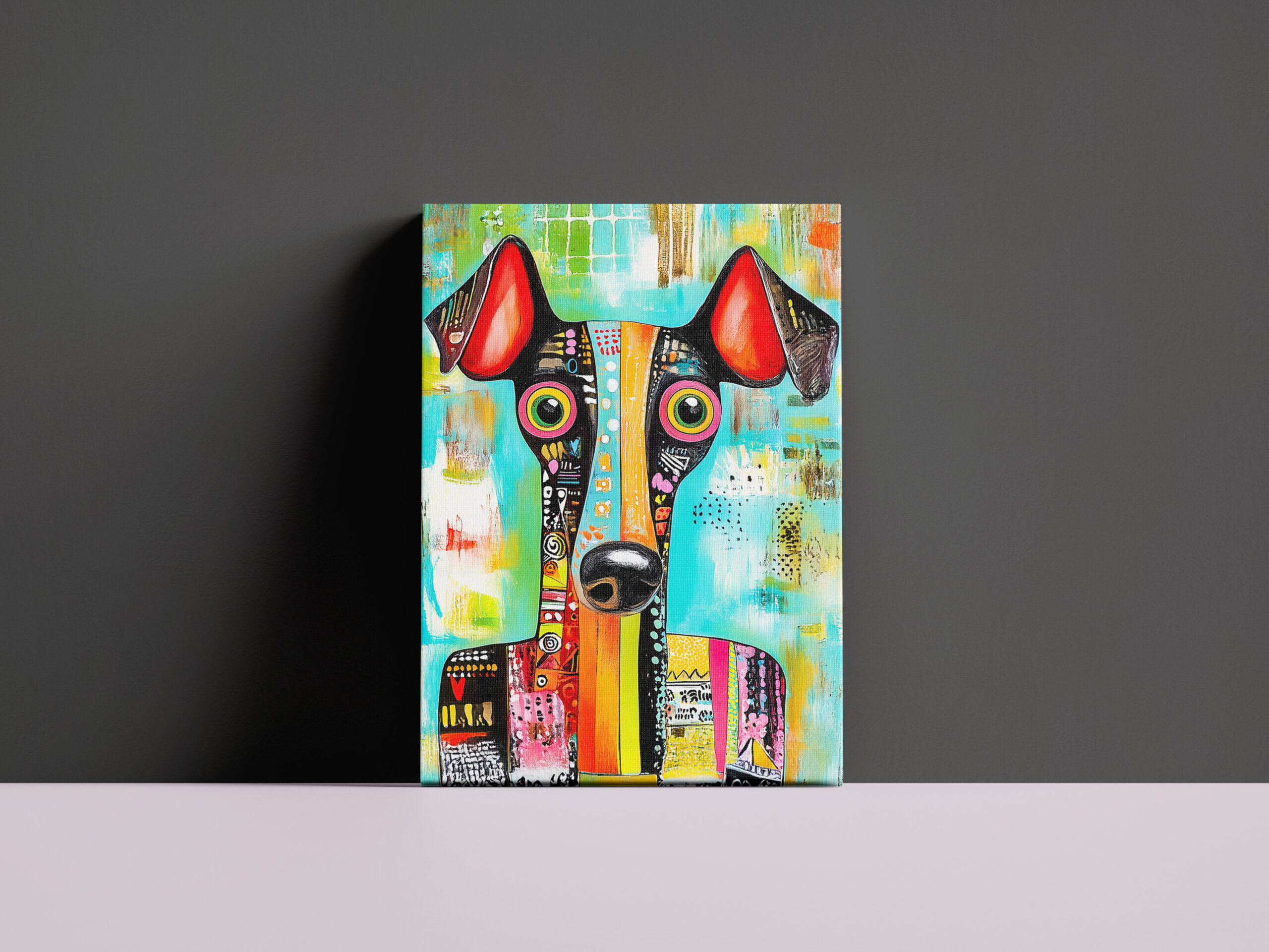 raxxa Canva: Crazy Dog Face in Pop-Art Style - Imagen 2