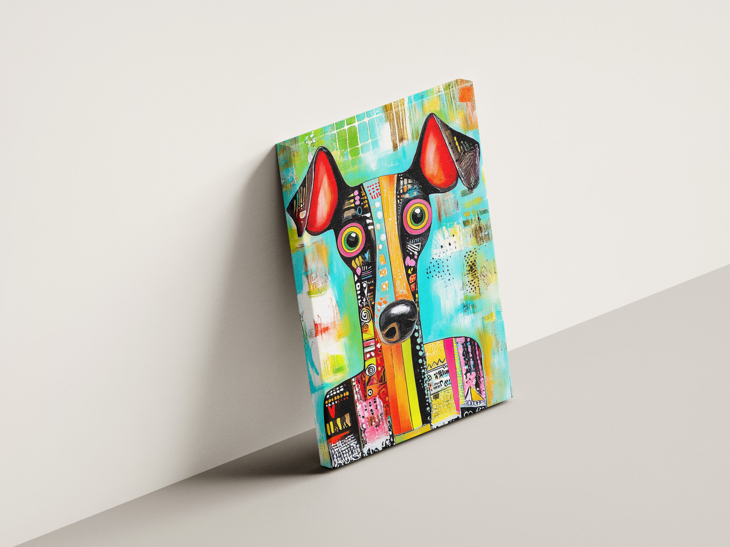 raxxa Canva: Crazy Dog Face in Pop-Art Style - Imagen 3