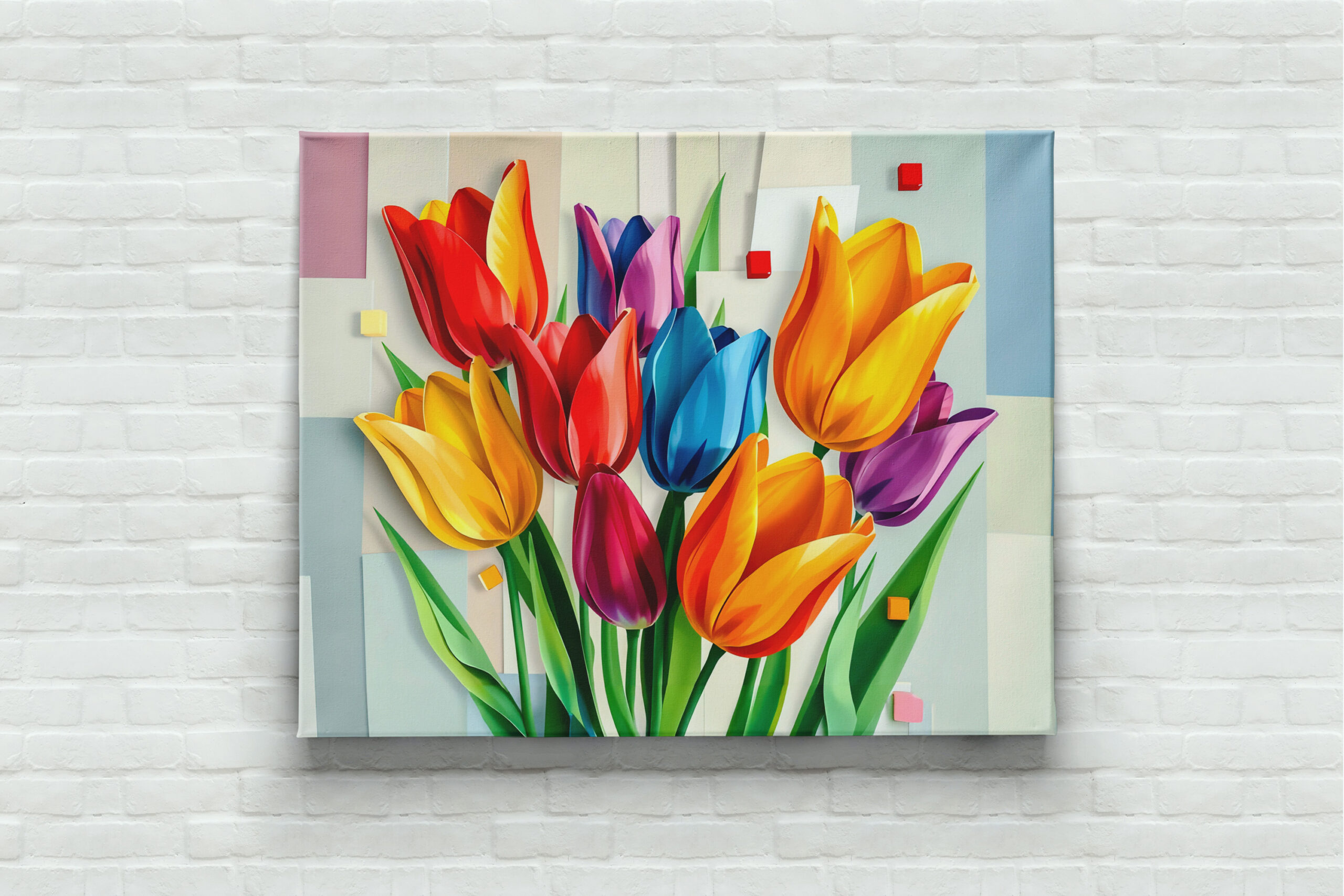 raxxa Canva: Colorful Tulips in Modern Abstract Style – Bild 3